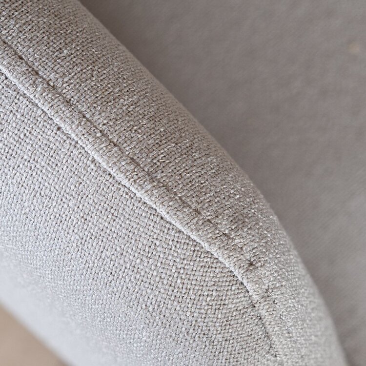 Chaise de salle à manger à roulettes Runa gris clair tissu recyclé