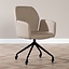 Chaise de salle à manger à roulettes Runa taupe tissu recyclé