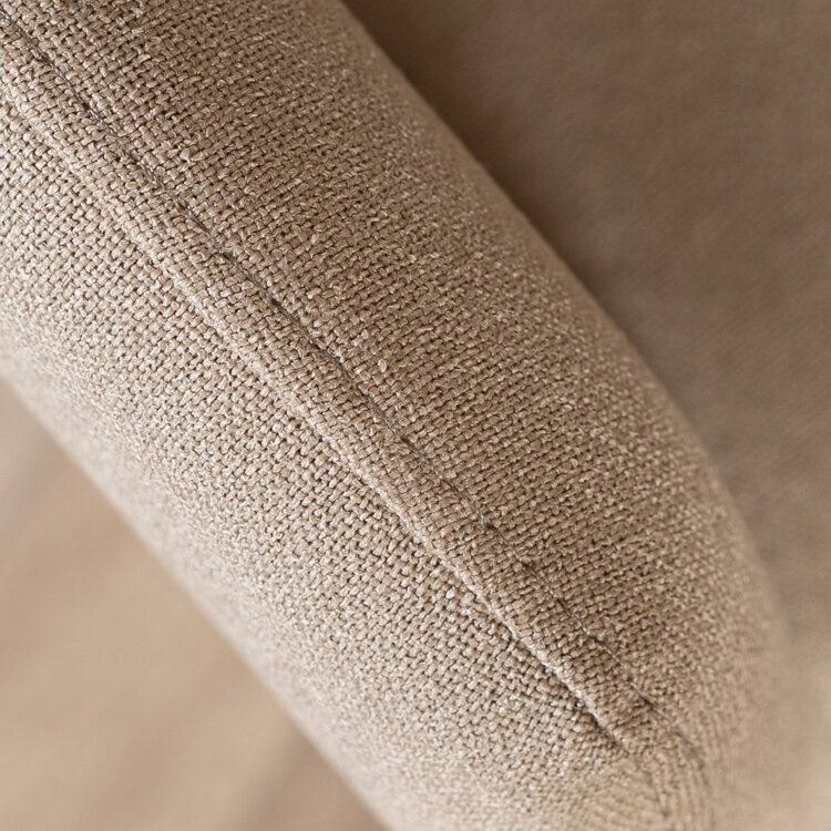 Chaise de salle à manger à roulettes Runa taupe tissu recyclé