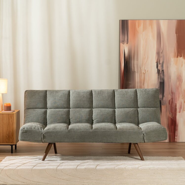 Canapé convertible lit 110 x 180 cm Timo vert tissu recyclé