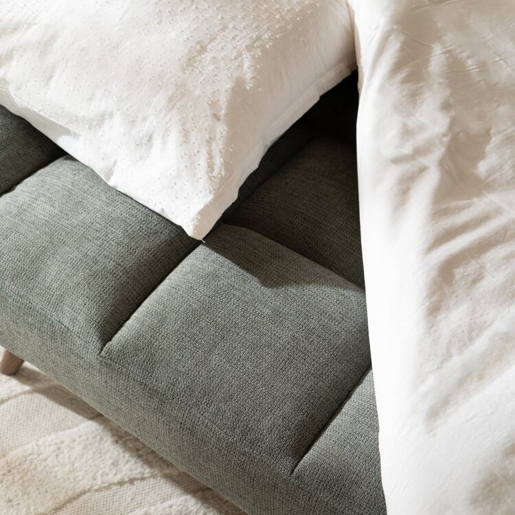 Canapé convertible lit 110 x 180 cm Timo vert tissu recyclé