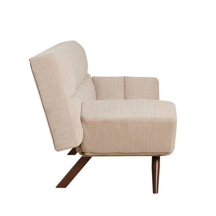 Canapé convertible lit 110 x 180 cm Timo beige tissu recyclé
