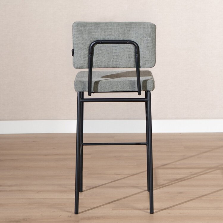 Tabouret de bar scandinave Espen vert en tissu recyclé 64-77 cm