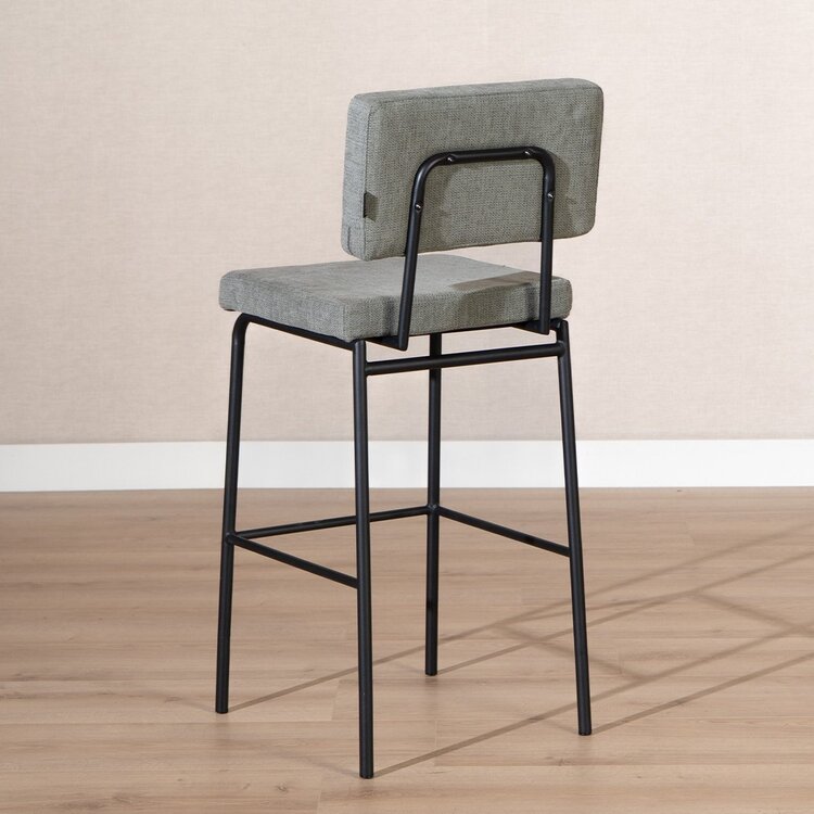 Tabouret de bar scandinave Espen vert en tissu recyclé 64-77 cm