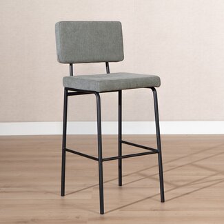 Tabouret de bar scandinave Espen vert en tissu recyclé 64-77 cm