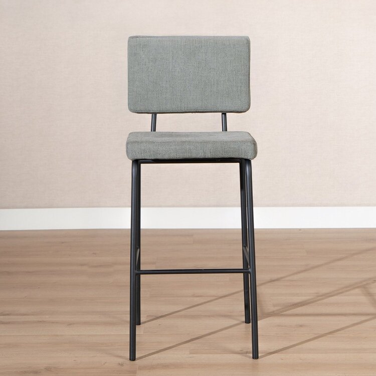 Tabouret de bar scandinave Espen vert en tissu recyclé 64-77 cm