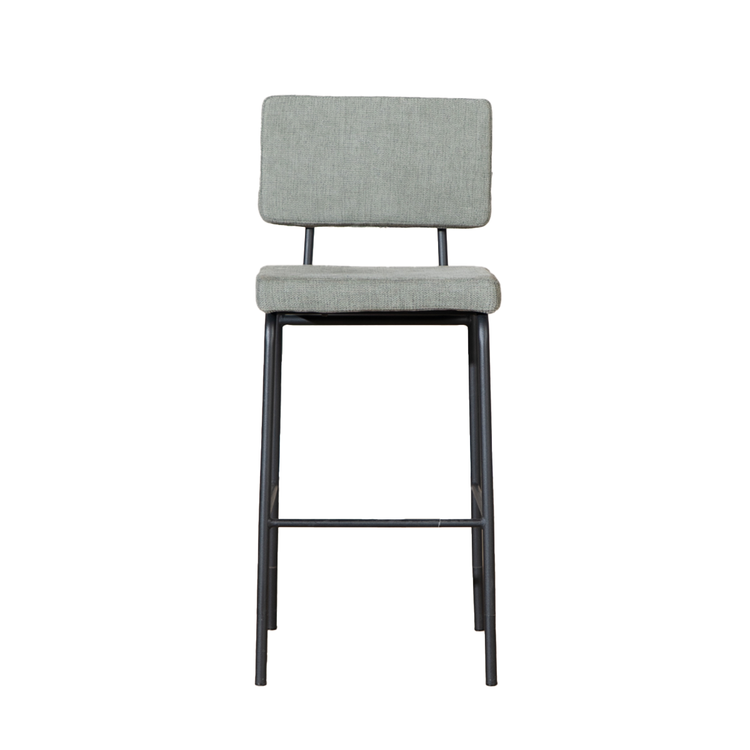 Tabouret de bar scandinave Espen vert en tissu recyclé 64-77 cm