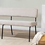 Banc de salle à manger scandinave Espen beige tissu recyclé 160 cm