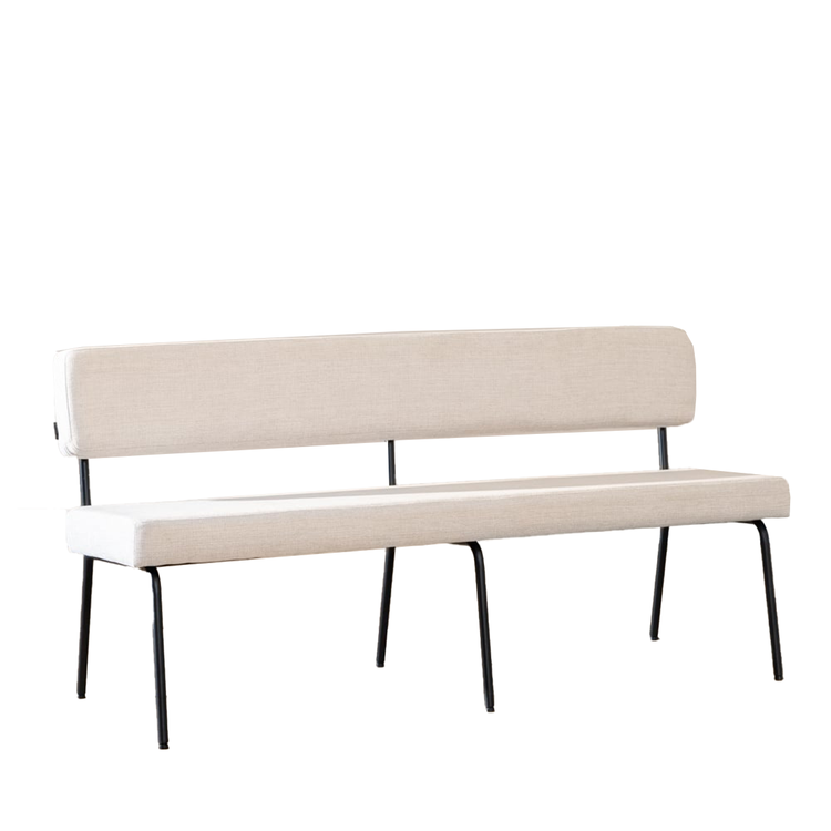 Banc de salle à manger scandinave Espen beige tissu recyclé 160 cm