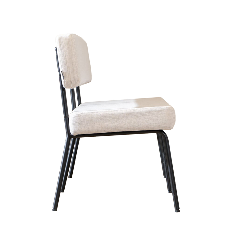 Banc de salle à manger scandinave Espen beige tissu recyclé 160 cm