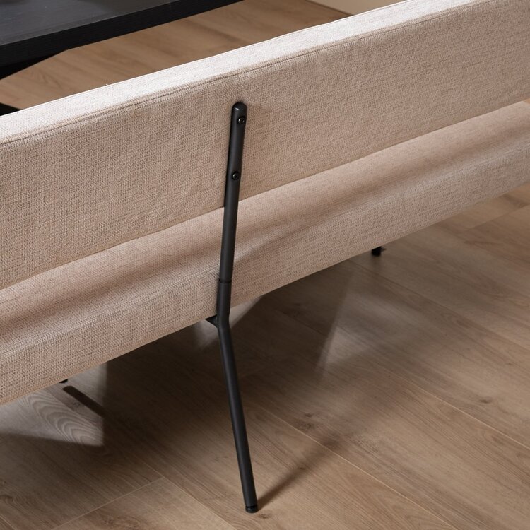 Banc de salle à manger scandinave Espen beige tissu recyclé 190 cm