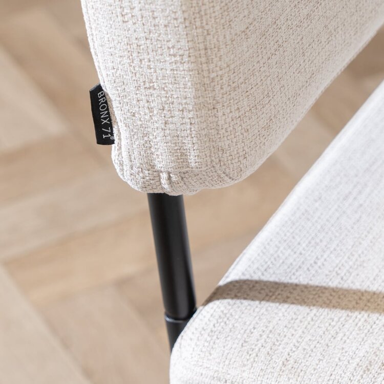 Banc de salle à manger scandinave Espen beige tissu recyclé 190 cm