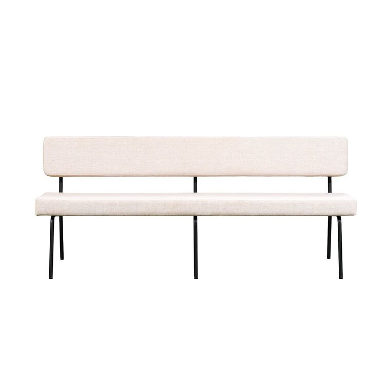 Banc de salle à manger scandinave Espen beige tissu recyclé 190 cm