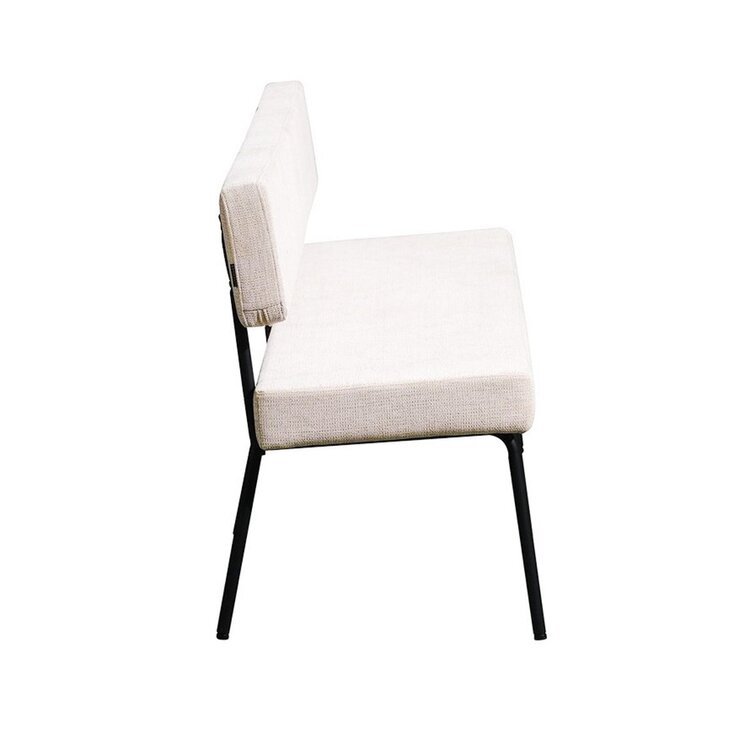 Banc de salle à manger scandinave Espen beige tissu recyclé 190 cm