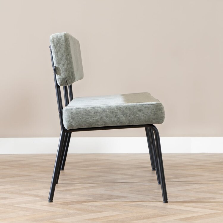 Banc de salle à manger scandinave Espen vert tissu recyclé 160 cm