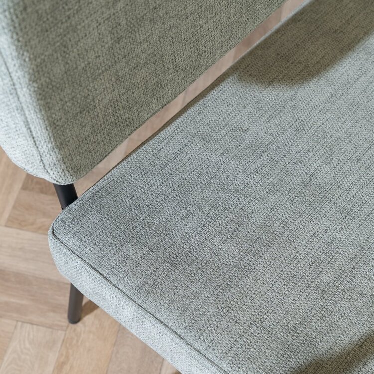 Banc de salle à manger scandinave Espen vert tissu recyclé 160 cm