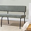 Banc de salle à manger scandinave Espen vert tissu recyclé 160 cm