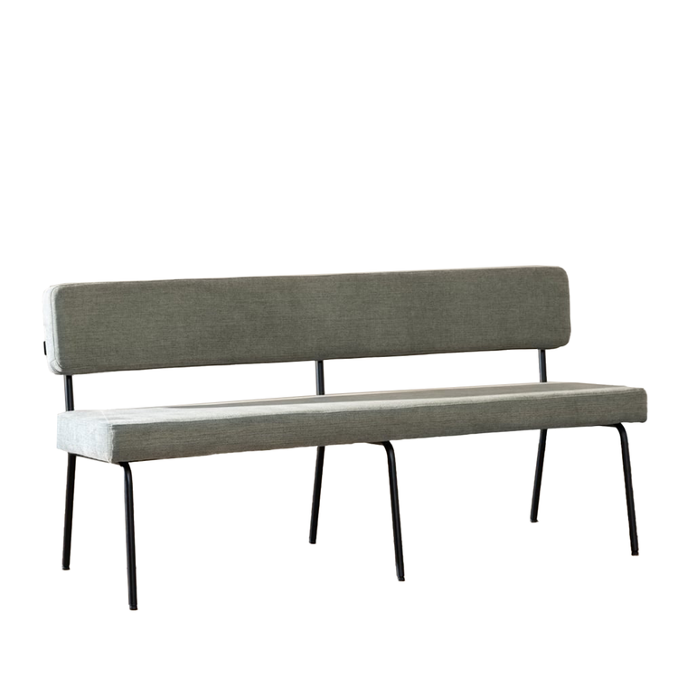Banc de salle à manger scandinave Espen vert tissu recyclé 160 cm