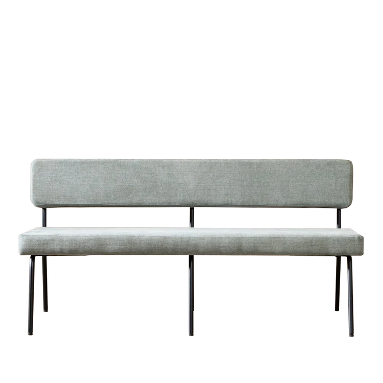 Banc de salle à manger scandinave Espen vert tissu recyclé 160 cm