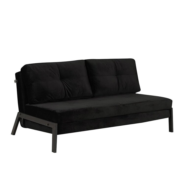 Canapé convertible lit 140 x 200 cm Mikko en velours noir