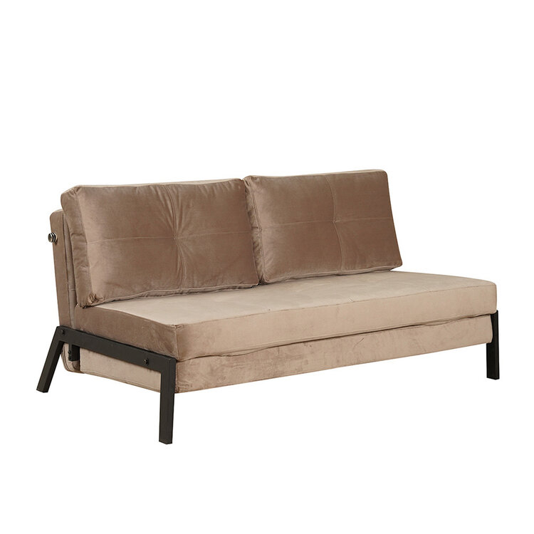 Canapé convertible lit 140 x 200 cm Mikko en velours taupe