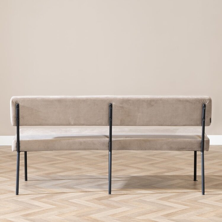 Banc de salle à manger en velours Espen taupe 160 cm
