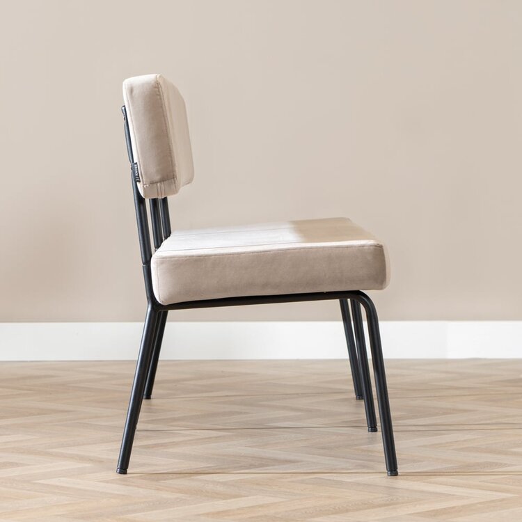 Banc de salle à manger en velours Espen taupe 160 cm