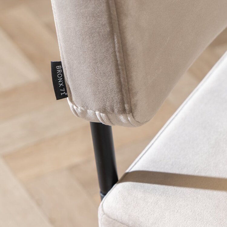 Banc de salle à manger en velours Espen taupe 160 cm