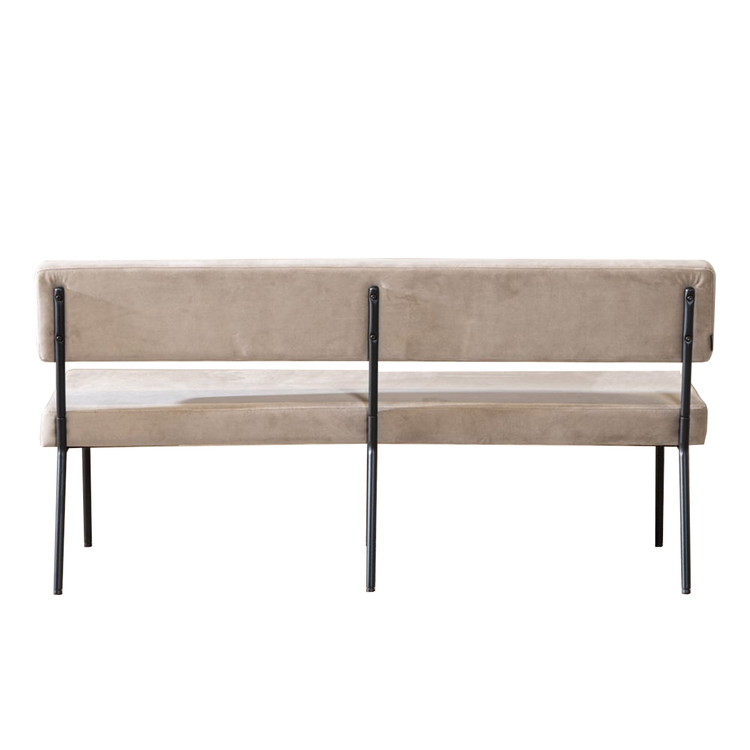 Banc de salle à manger en velours Espen taupe 160 cm