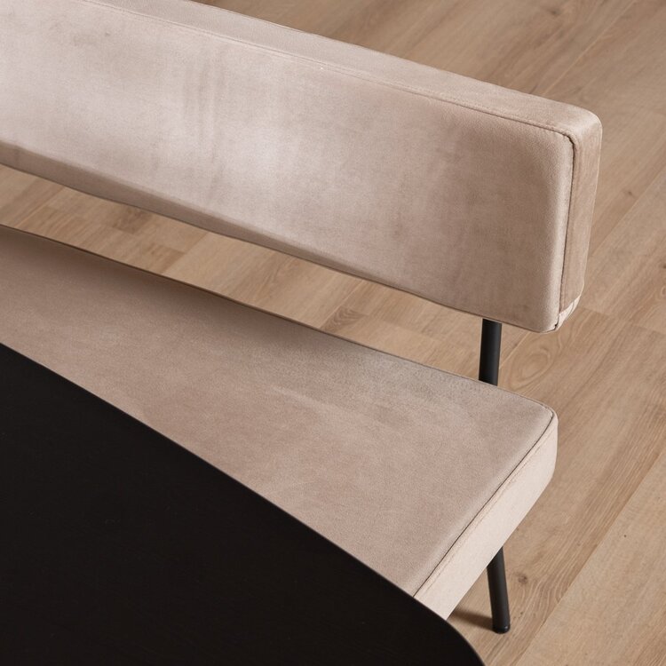 Banc de salle à manger en velours Espen taupe 190 cm