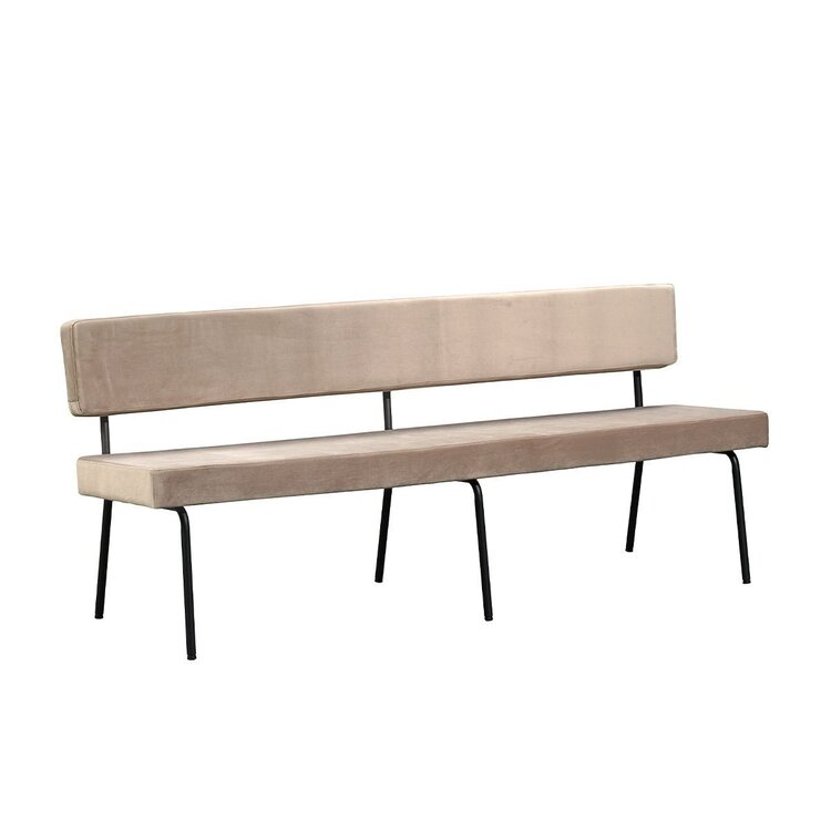 Banc de salle à manger en velours Espen taupe 190 cm