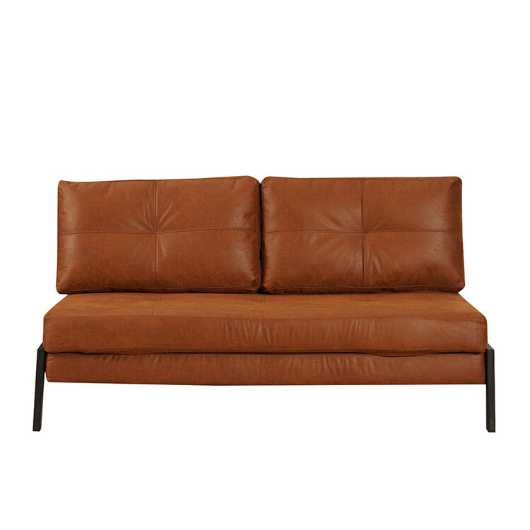 Canapé convertible lit 140 x 200 cm Mikko cognac éco-cuir