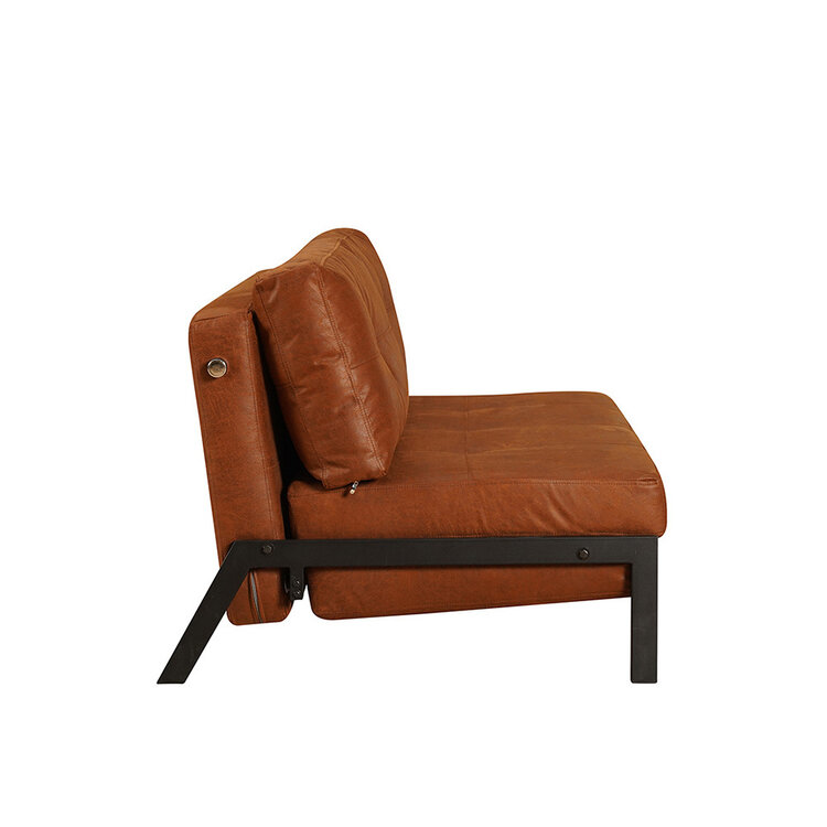 Canapé convertible lit 140 x 200 cm Mikko cognac éco-cuir