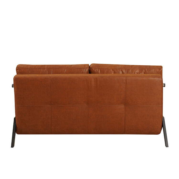 Canapé convertible lit 140 x 200 cm Mikko cognac éco-cuir