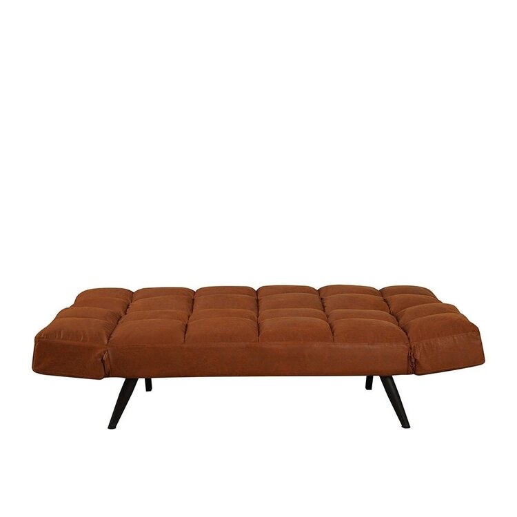 Canapé convertible lit 110 x 180 cm Timo cognac éco-cuir
