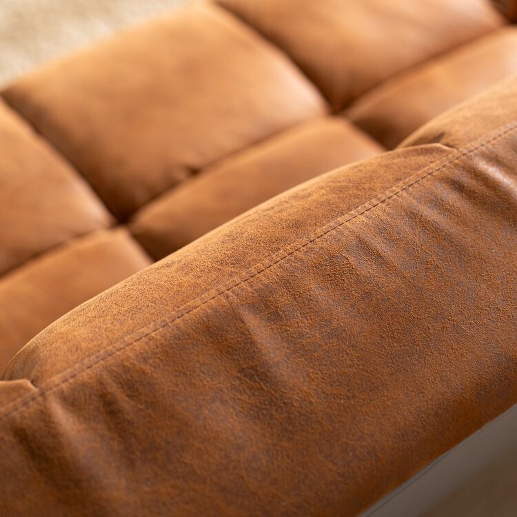 Canapé convertible lit 110 x 180 cm Timo cognac éco-cuir