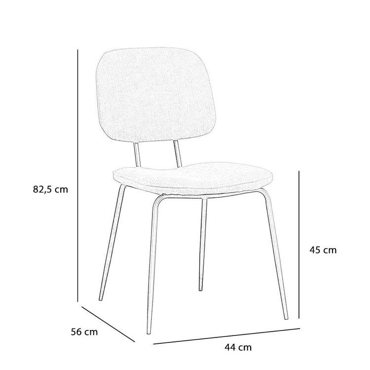 Chaise de salle à manger scandinave Ivar en tissu recyclé taupe