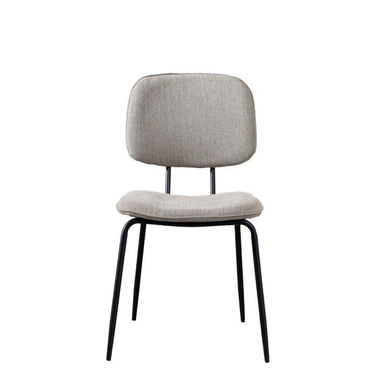 Chaise de salle à manger scandinave Ivar en tissu recyclé taupe