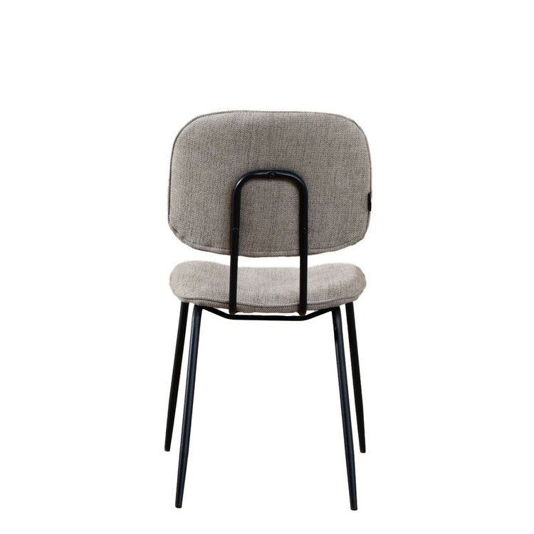 Chaise de salle à manger scandinave Ivar en tissu recyclé taupe