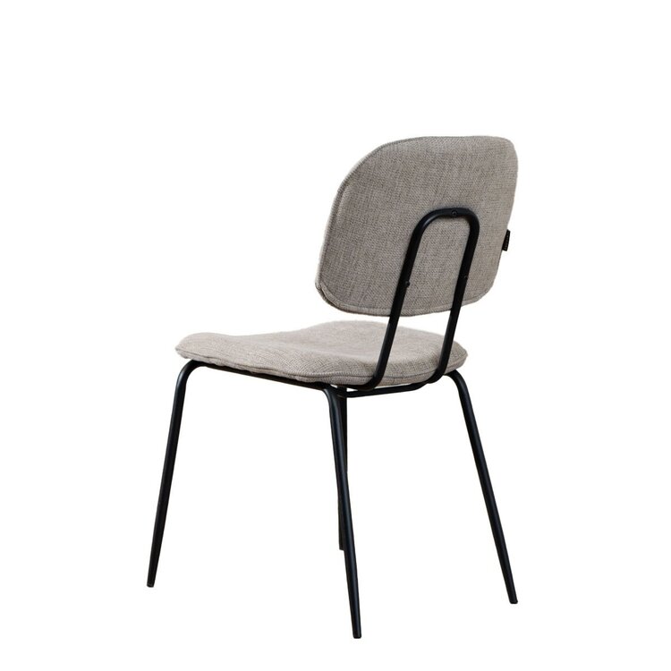 Chaise de salle à manger scandinave Ivar en tissu recyclé taupe