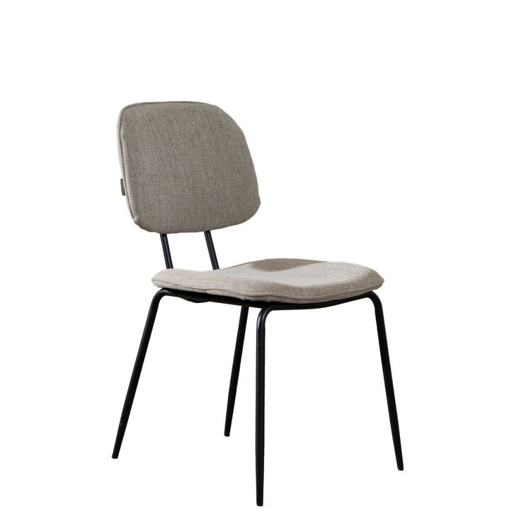 Chaise de salle à manger scandinave Ivar en tissu recyclé taupe