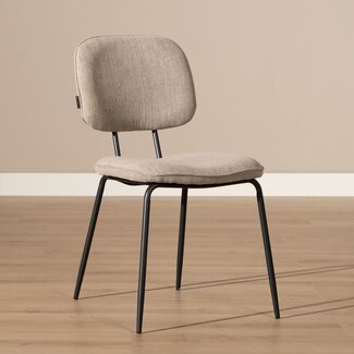 Chaise de salle à manger scandinave Ivar en tissu recyclé taupe