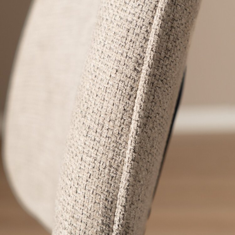 Chaise de salle à manger scandinave Ivar en tissu recyclé taupe