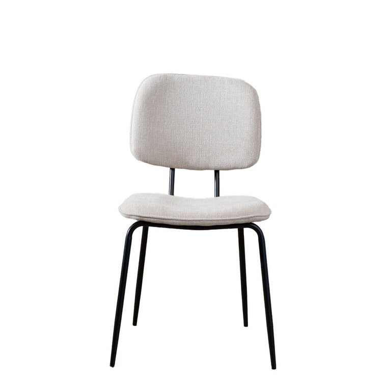 Chaise de salle à manger scandinave Ivar en tissu recyclé beige
