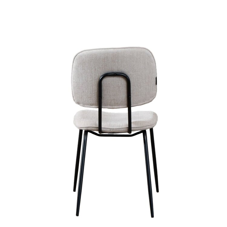 Chaise de salle à manger scandinave Ivar en tissu recyclé beige