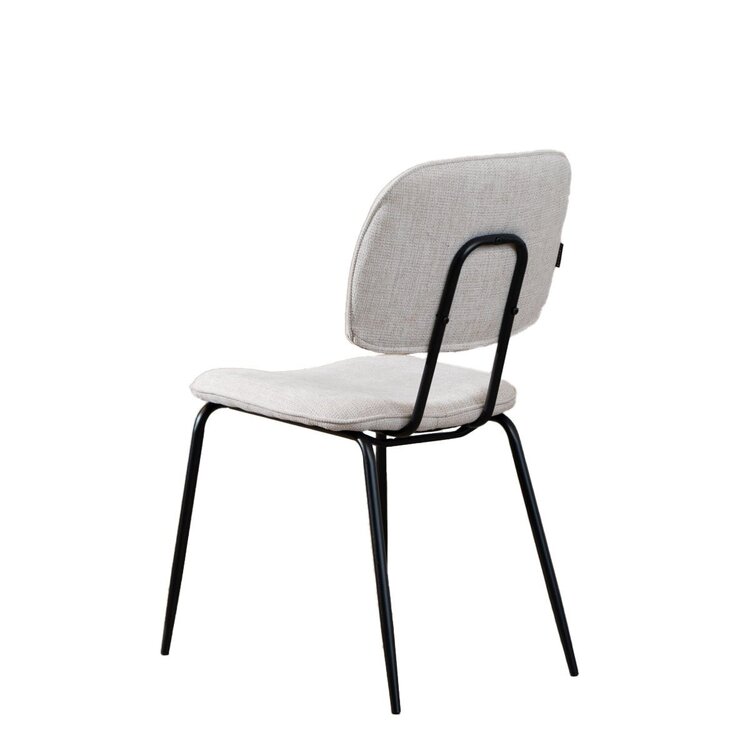 Chaise de salle à manger scandinave Ivar en tissu recyclé beige