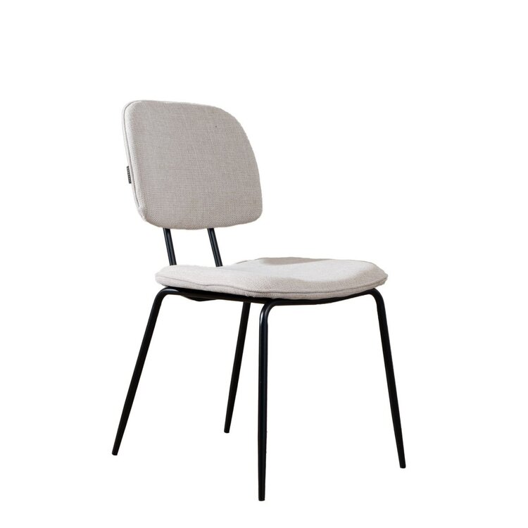 Chaise de salle à manger scandinave Ivar en tissu recyclé beige