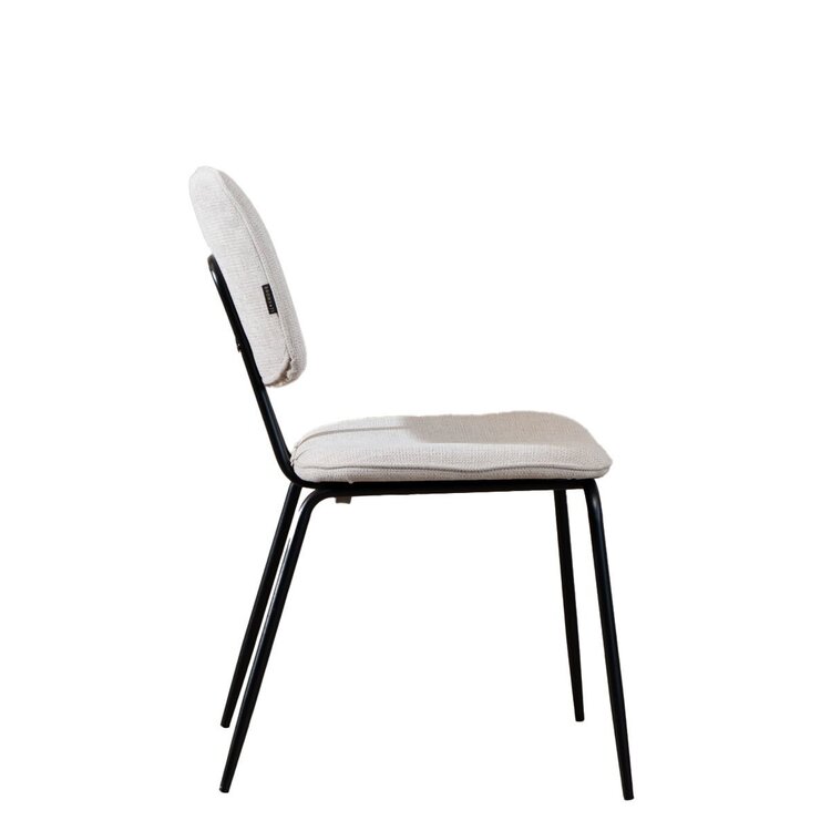 Chaise de salle à manger scandinave Ivar en tissu recyclé beige