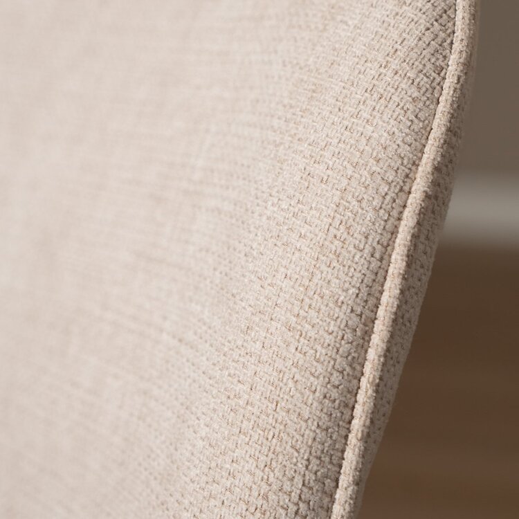 Chaise de salle à manger scandinave Ivar en tissu recyclé beige