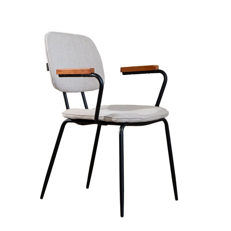 Chaise de salle à manger scandinave Oskar beige en tissu recyclé